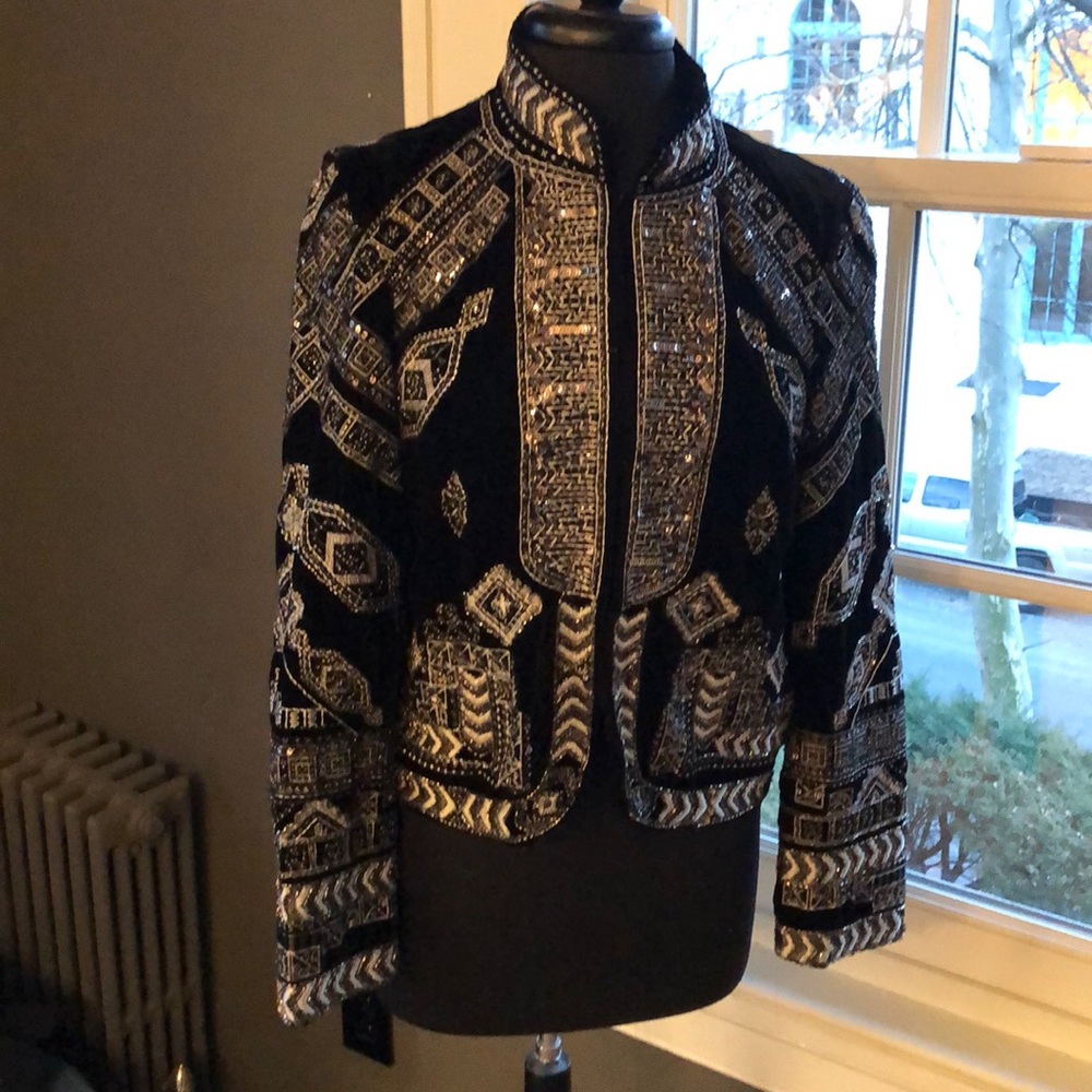 Velvet and beaded jacket